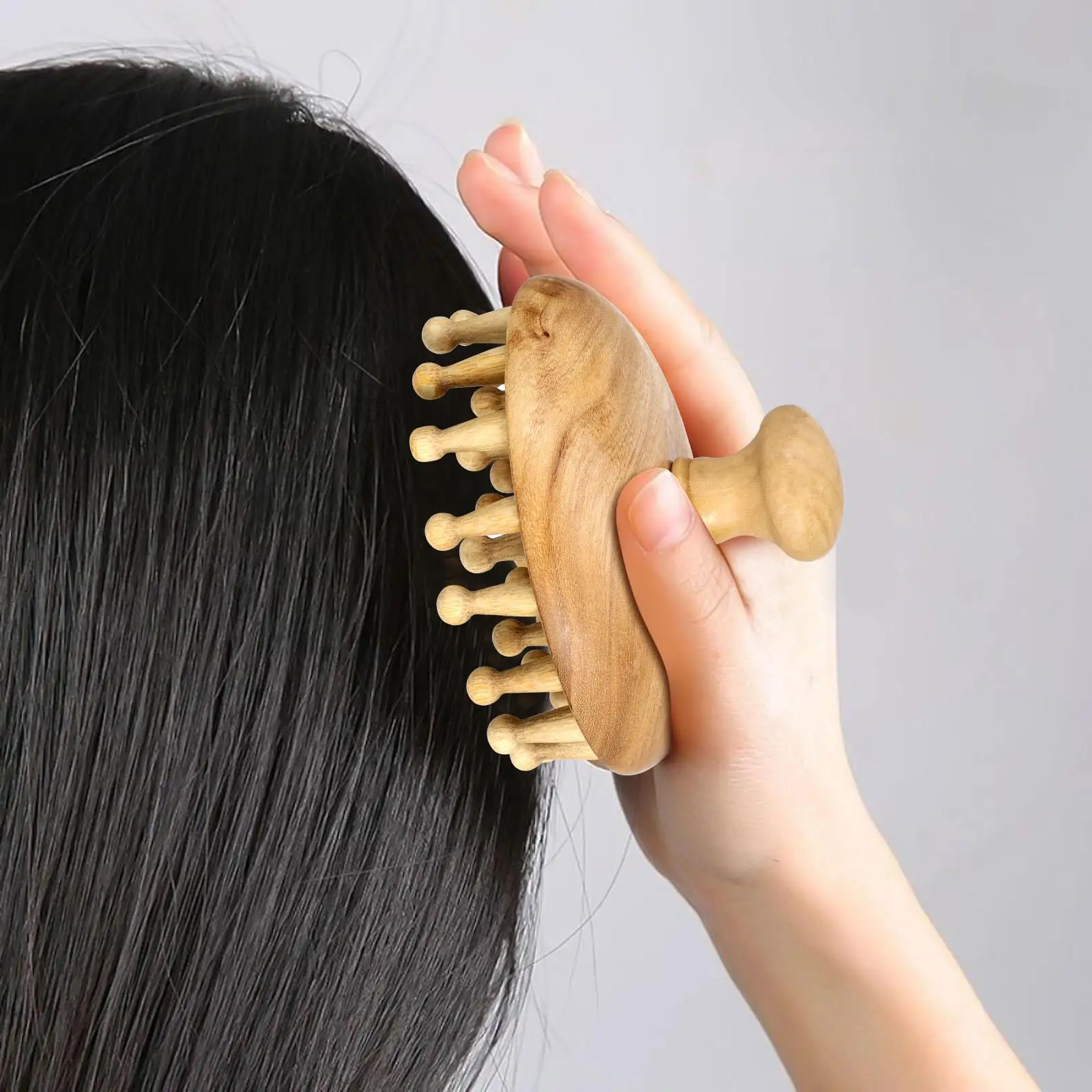 Wooden Massage Comb Scalp Acupoint Anti-static Head Relaxation Beech Reflexology Health Care Tools